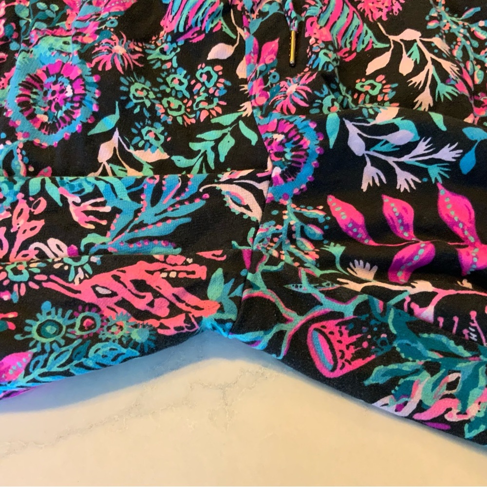 Lilly Pulitzer Pink and Blue Floral Cropped Pants - Picture 3 of 5